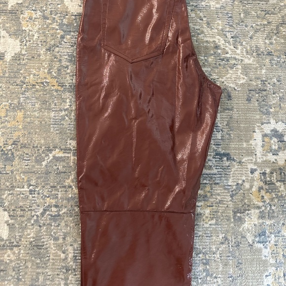 Brown Abercrombie and Fitch 90s straight leather pants - Picture 5 of 12